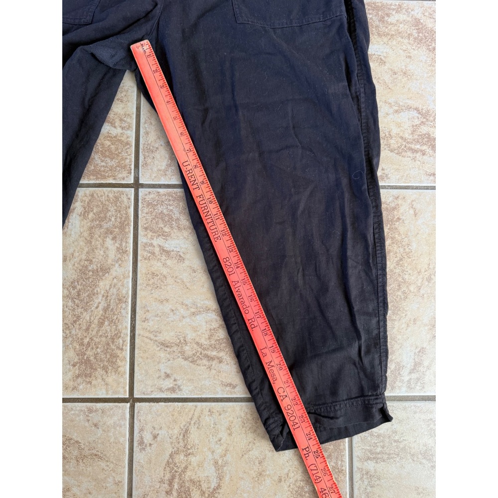 Eileen Fisher Black Organic Cotton Lantern Pants Womens XL Elastic Waist Tapered - Picture 6 of 8